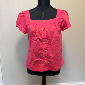 J crew Square-neck button-front top in stretch cotton poplin size xs